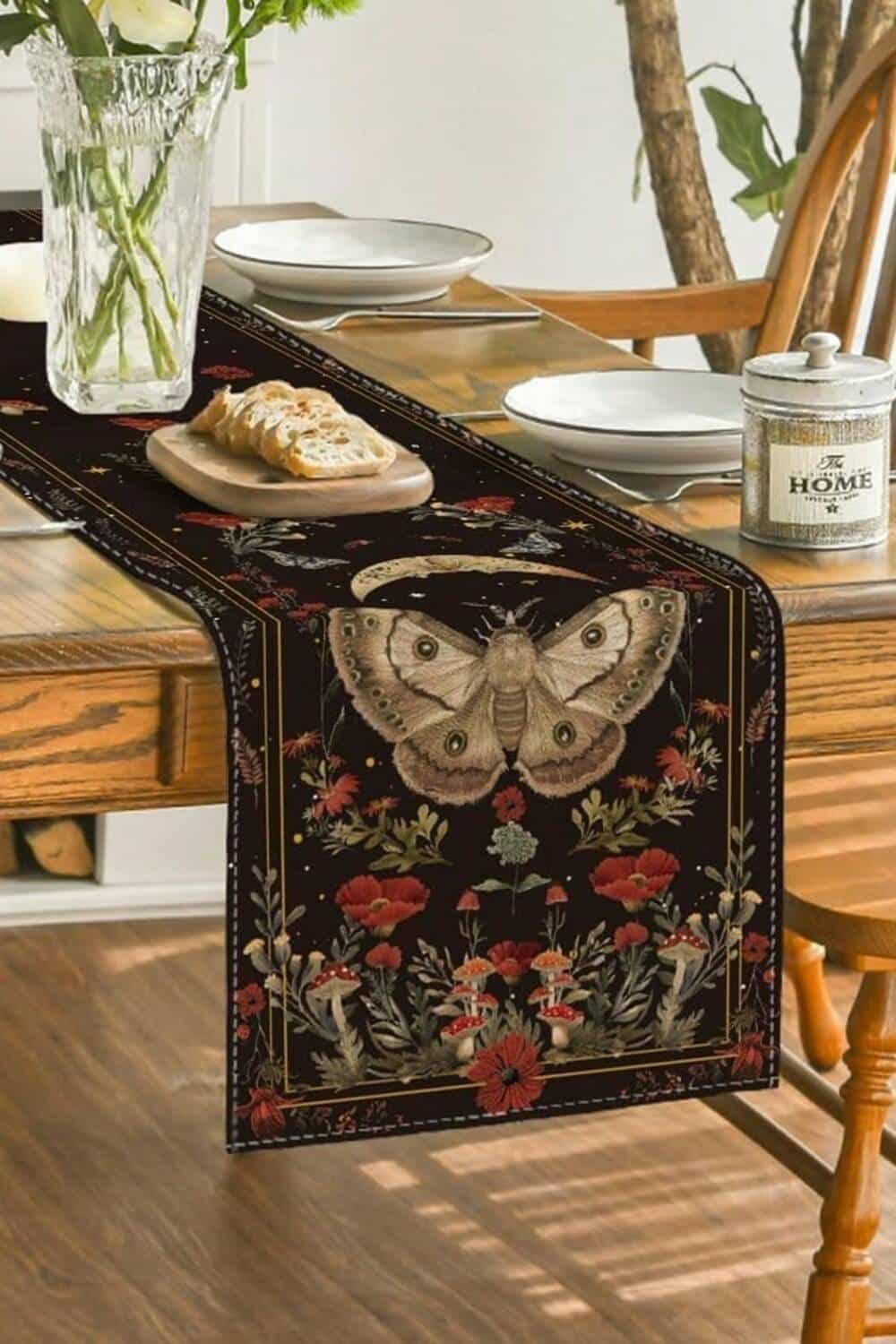 Mad Moonshine table runner Lunar Moth Garden 275cm - Image 3