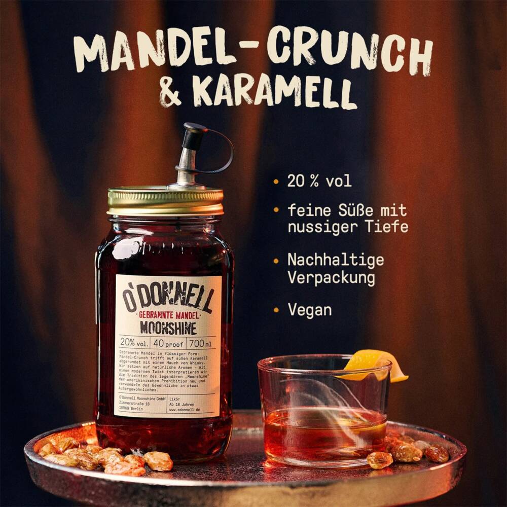 Liqueur O'Donnell Moonshine Roasted Almond 0,7l, 20% - Image 2