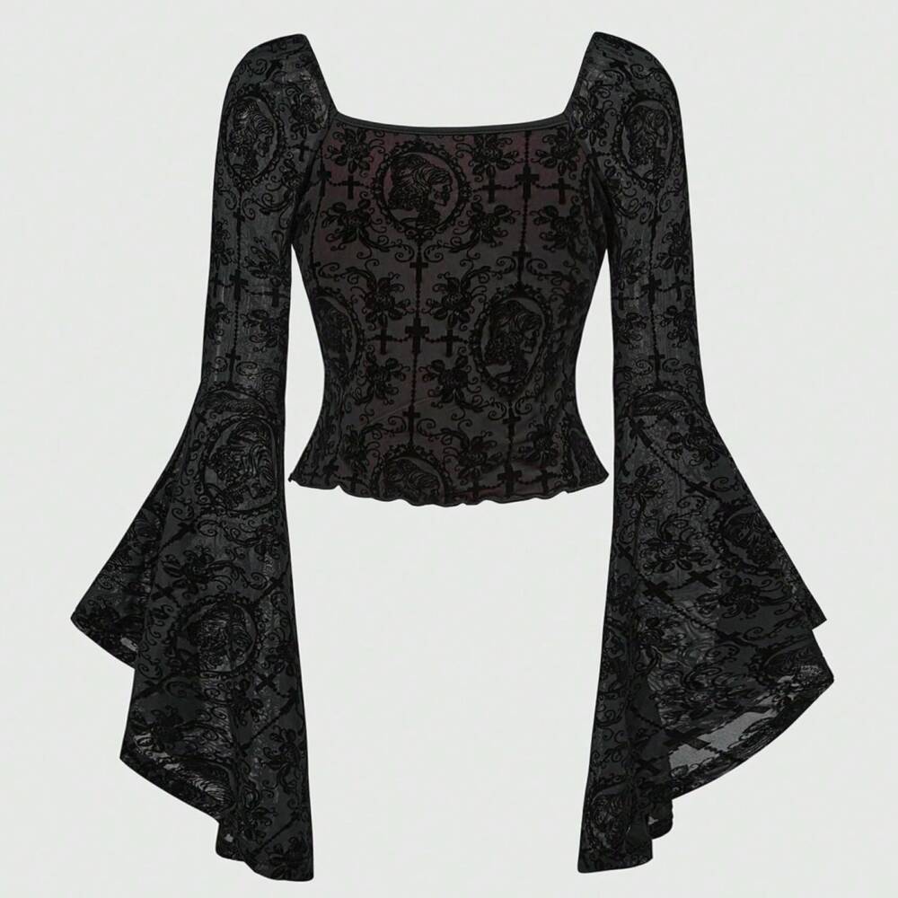 Romwe Top Crimson Churchyard - Image 2