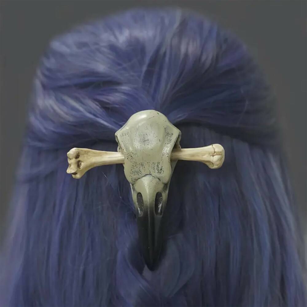 Mad Moonshine hair stick Crow Reliquary
