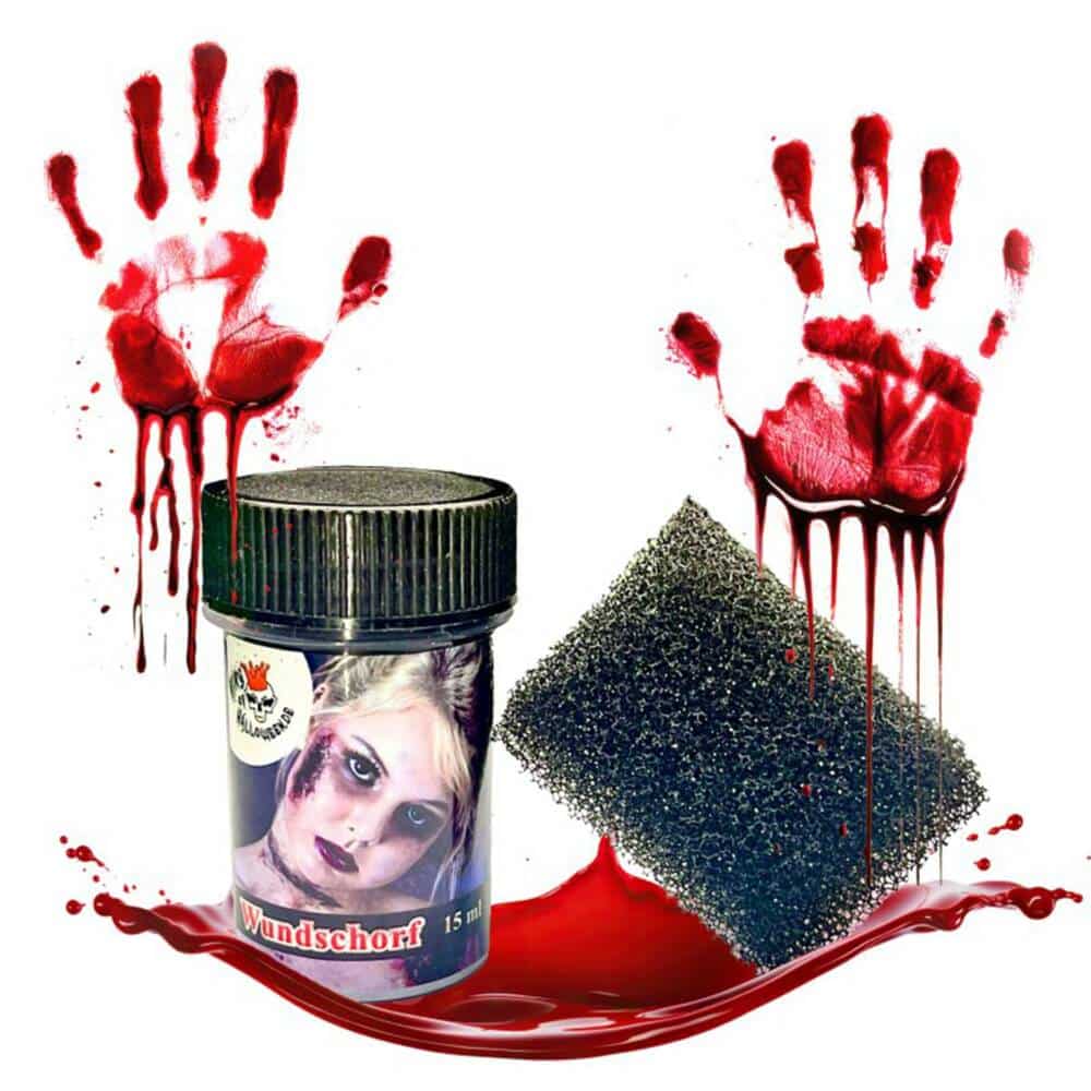 King of Halloween scab with sponge